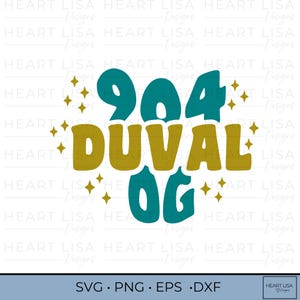 May include: A teal and gold graphic design with the text "904 Duval OG" and gold stars.