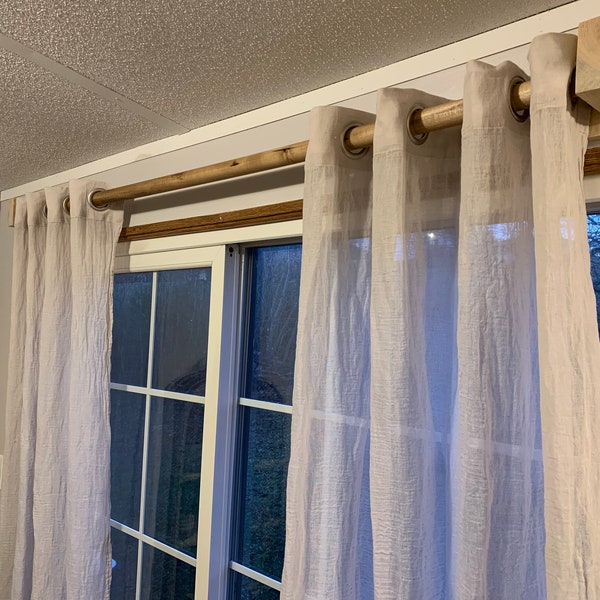 Wood Curtain Rod Etsy