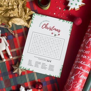 Christmas Games Printable, Family Activities, Holiday Party Word Search Game, Instant Download - ER001