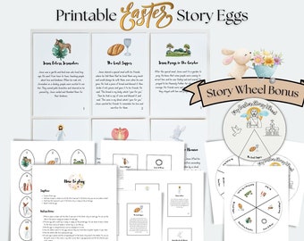 Easter Story Wheel Printable, Easter Story Cards Printable Activity For Kids, Easter Story Eggs, Instant Download, Classroom Activities-E001