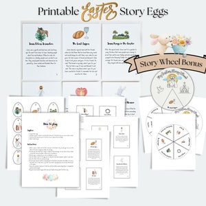 Easter Story Wheel Printable, Easter Story Cards Printable Activity For Kids, Easter Story Eggs, Instant Download, Classroom Activities-E001