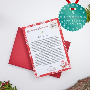 Druckbarer Brief vom Weihnachtsmann Weihnachtsabend, Briefe für den Weihnachtsmann, Post für Kinder, druckbare Weihnachtswunschliste, Lieber Weihnachtsmann A4 + Uns Letter