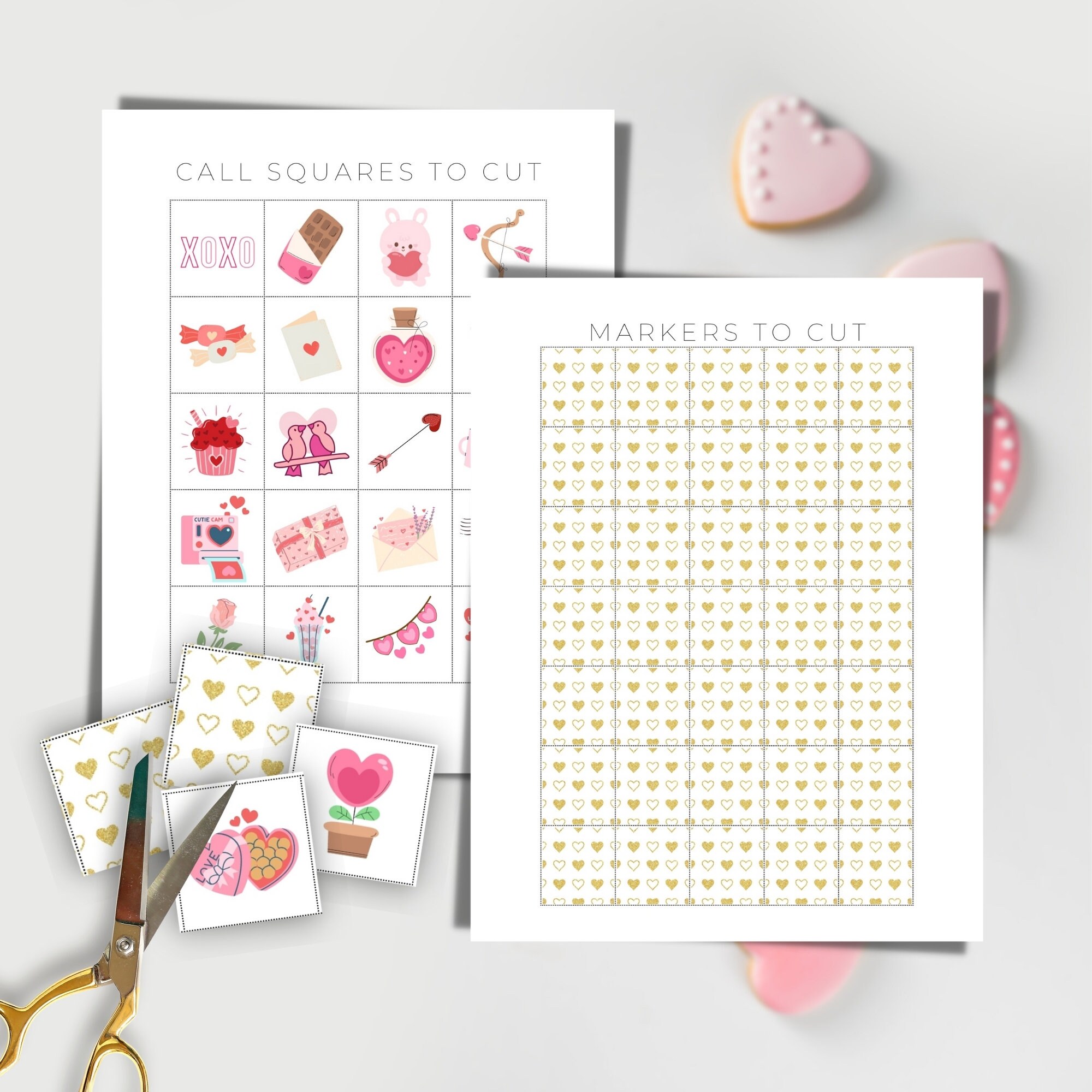 Valentines Bingo Cards for Kids, 50 Unique Printable Bingo Cards ...
