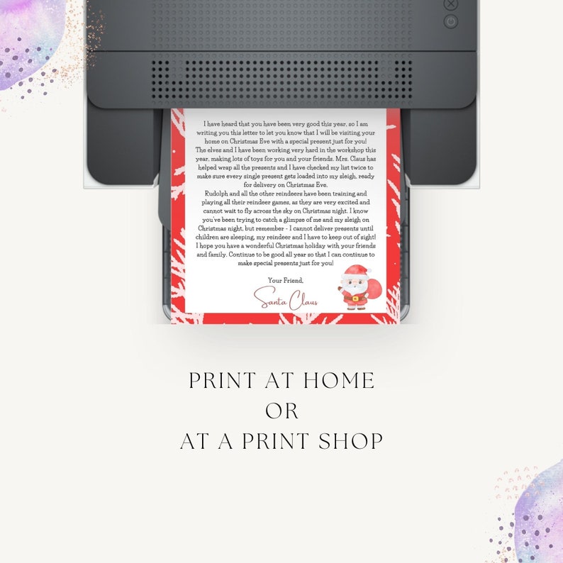 Dear Santa Letter Printable Letter From Santa Christmas Eve - Etsy