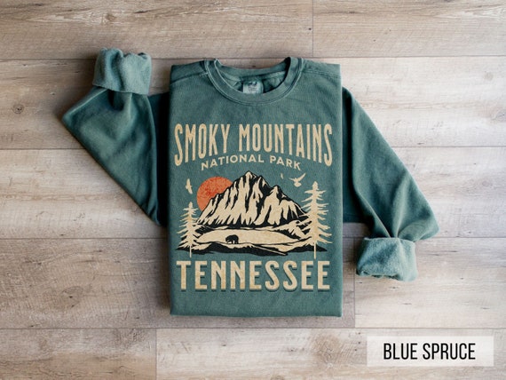 Smoky Mountains National Park Sweatshirt Tennessee Carolina Gifts Tennessee Souvenir Vintage Sweatshirt Crewneck Shirt Comfort Colors Etsy