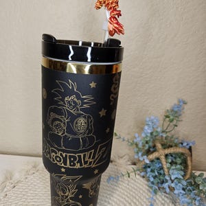 Dragon anime 40 oz laser Gobelet personnalisé Découpage de paille dragon GRATUIT