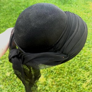 Vintage‎ Bullock’s Los Angeles Pasadena Mid-century Black Cocktail Hat 1950s Bullock main image 3