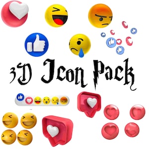 50+ 3D Icon pack, icons, Icon set, PNG, Commercial use, Printable PNG File, Instant download, Transparent PNG Files