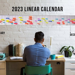 2023 Linear Calendar / Planner: Yearly, Monthly, Weekly, Daily, Digital, Printable, Download
