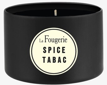 Spice Tabac - Spiced Tobacco & Vanilla Handmade | 100% Soy | Black Wax Scented Candle | Black Vessel - 7oz (207ml) Gift - Tobacco Vanille