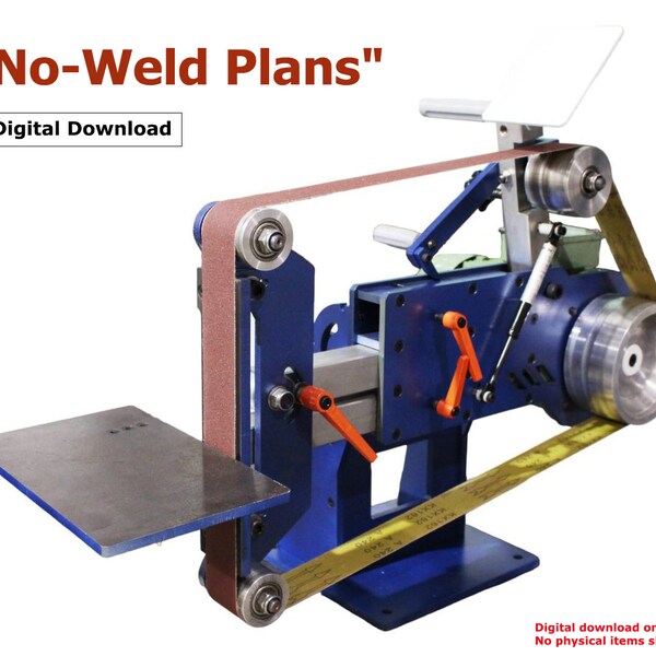 Metrische Pläne - Kippbandschleifmaschine No-Weld (2 "x 72"): Digitaler Download in den Formaten PDF, STP, Parasolid und DXF verfügbar.