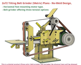 2x72 Tilting Belt Grinder (metric) Plans No-weld Design, With a