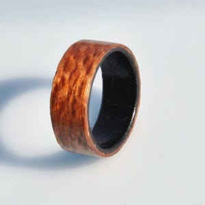 wooden womens wedding ring, bird eye ebony bentwood mens wedding ring, gift for husband, gift for boyfriend, gift for father