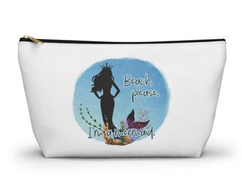Mermaid Silhouette Accessory Pouch | Beach-themed Makeup Bag