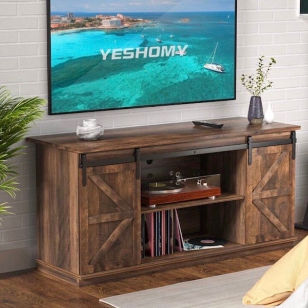 Barn Door Entertainment Center Etsy