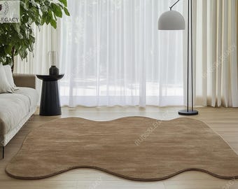 Hand-Tufted Wool Area Rug: NK Chestnut Brown, Modern Design
