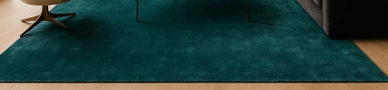 Custom size NK Grand rug emerald green handmade for home decor.
