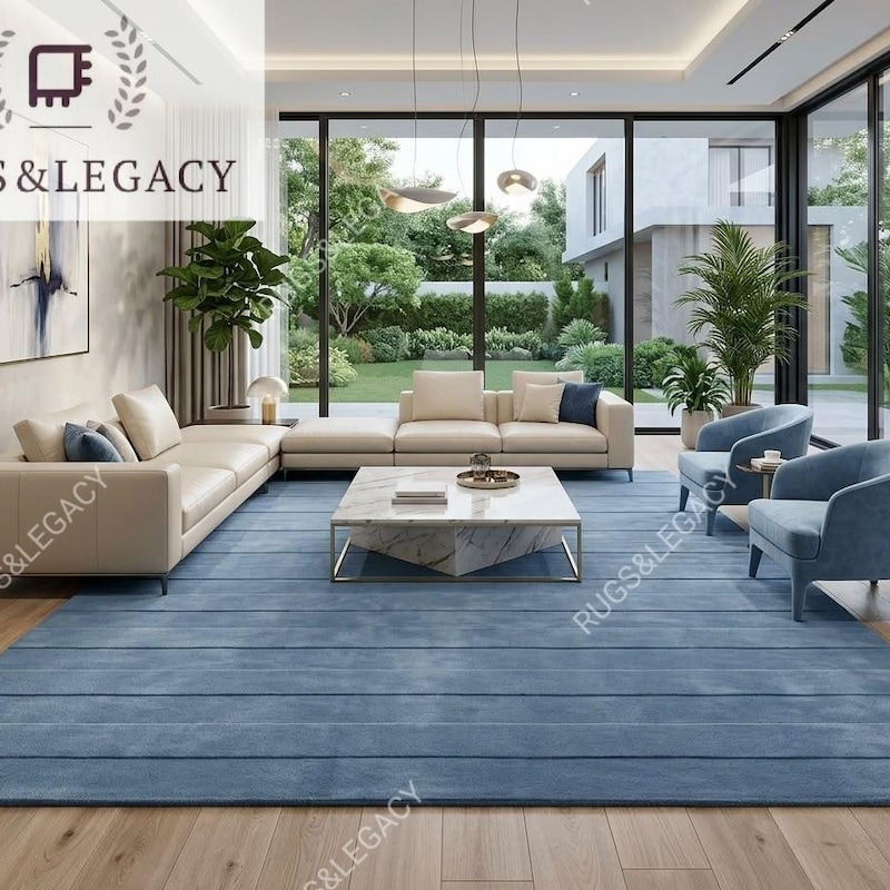 Custom Rugs Blue Wool Blue Rugs 10x14 - Etsy