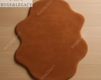 Hand-Tufted Wool Rug: Irregular Terracotta Brown, Cozy Home Decor