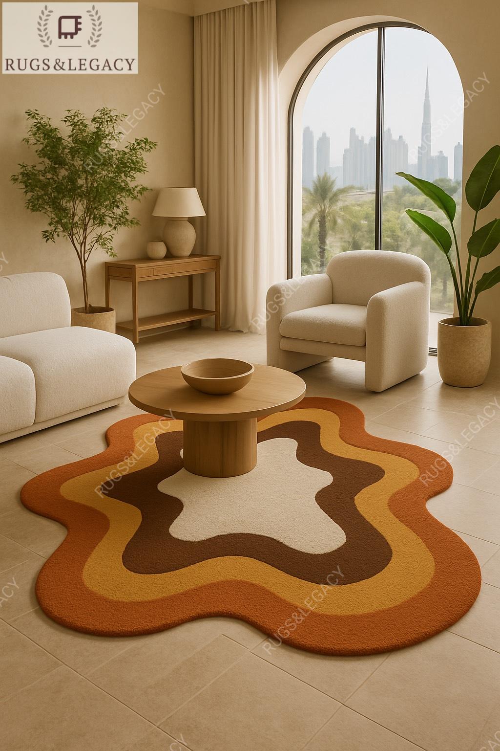 Handmade Boho Irregular Rug: Retro Muted Multicolor Area Rug (4x6 or ...