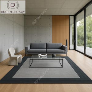 Handmade Silk Viscose Rug: Modern Grey Minimalist Design (9x12, 12x18)
