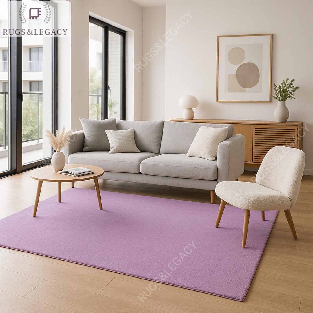 Lilac Rugs Pattern Hand-tufted Modern Lilac Wool Rug: Custom Sizes Available - Etsy