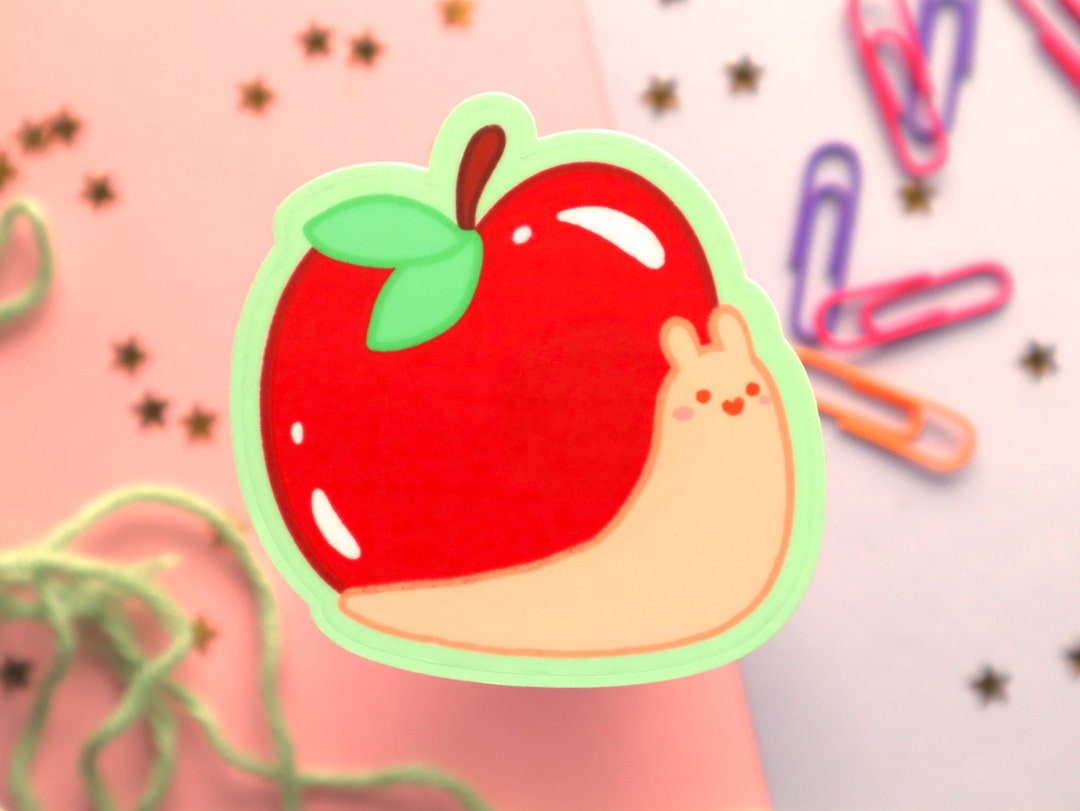 Apple Fruit Snail Stickers Fruit Stickers Planner Stickers Bullet Journal Stickers Cute Fruit