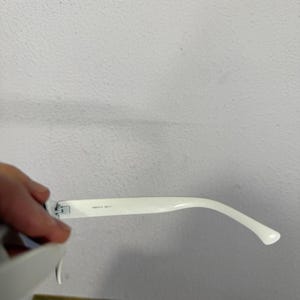 Vintage White Chunky Square Sunglasses Mod Retro Oversized Minimalist Coastal image 7