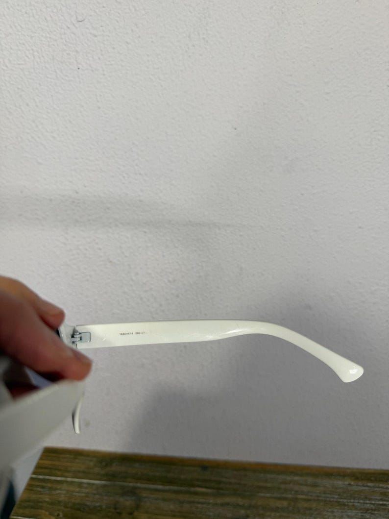 Vintage White Chunky Square Sunglasses Mod Retro Oversized Minimalist Coastal image 7