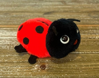 Vintage Dakin Ladybug Kitschy Cute Cottagecore 1981 Retro Plush red black Small