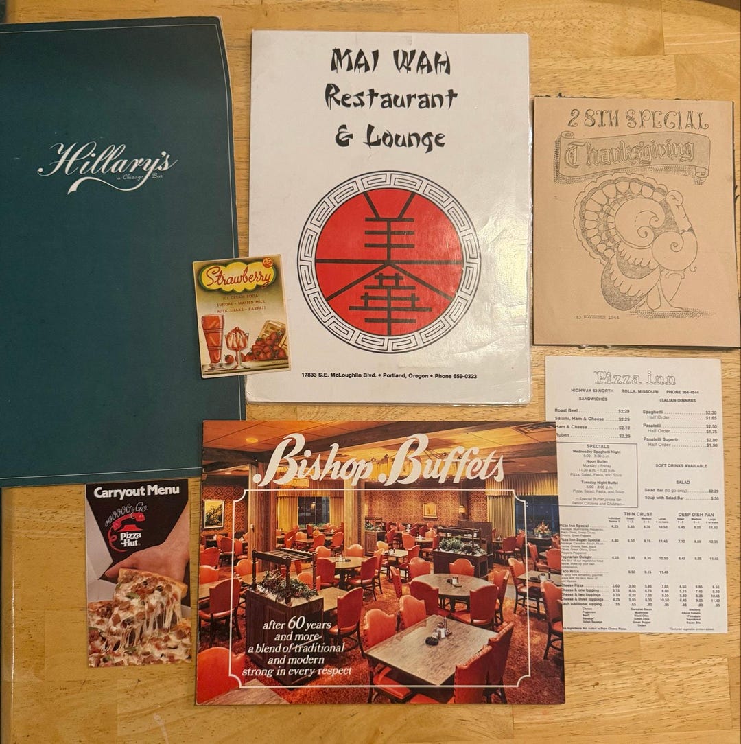Vintage Restaurant Ephemera Lot of 7 Menus Lounge Buffet Retro ...