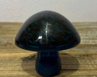 Vintage Wedgwood Art Glass Cobalt Blue Mushroom Fairycore Cottagecore 1970s