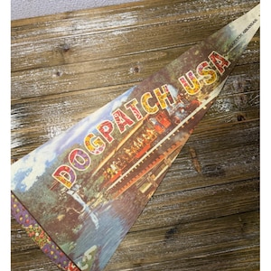 Vintage Dogpatch USA Arkansas Souvenir Pennant Scenic Train Theme Park Retro