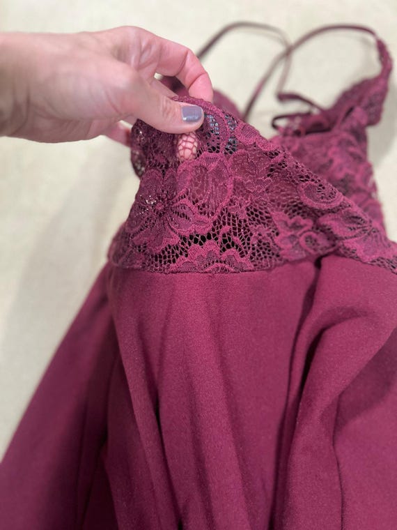 rue 21 burgundy dress Y2K Rue 21 Dress NWT Burgundy Cherry Red Gold Chain Neckline Cocktail Clubwear M