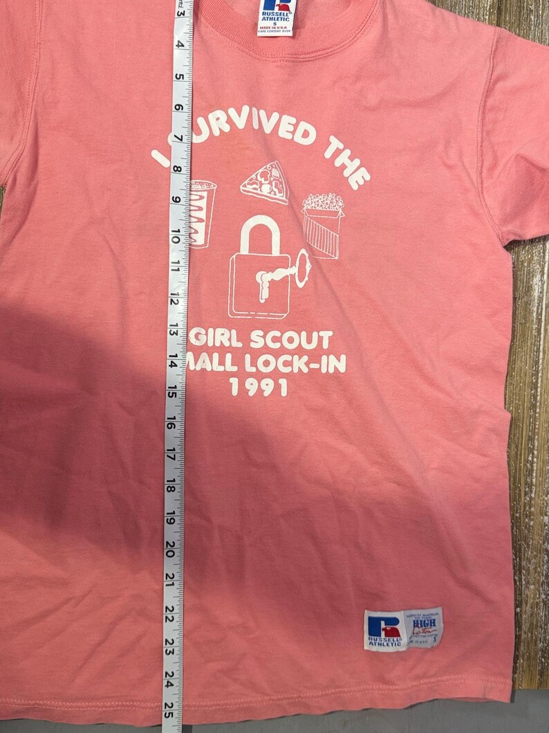 Vintage Girl Scouts T-Shirt 1991 Mall Lock In Retro Emo Preppy Pink Women’s Small image 8
