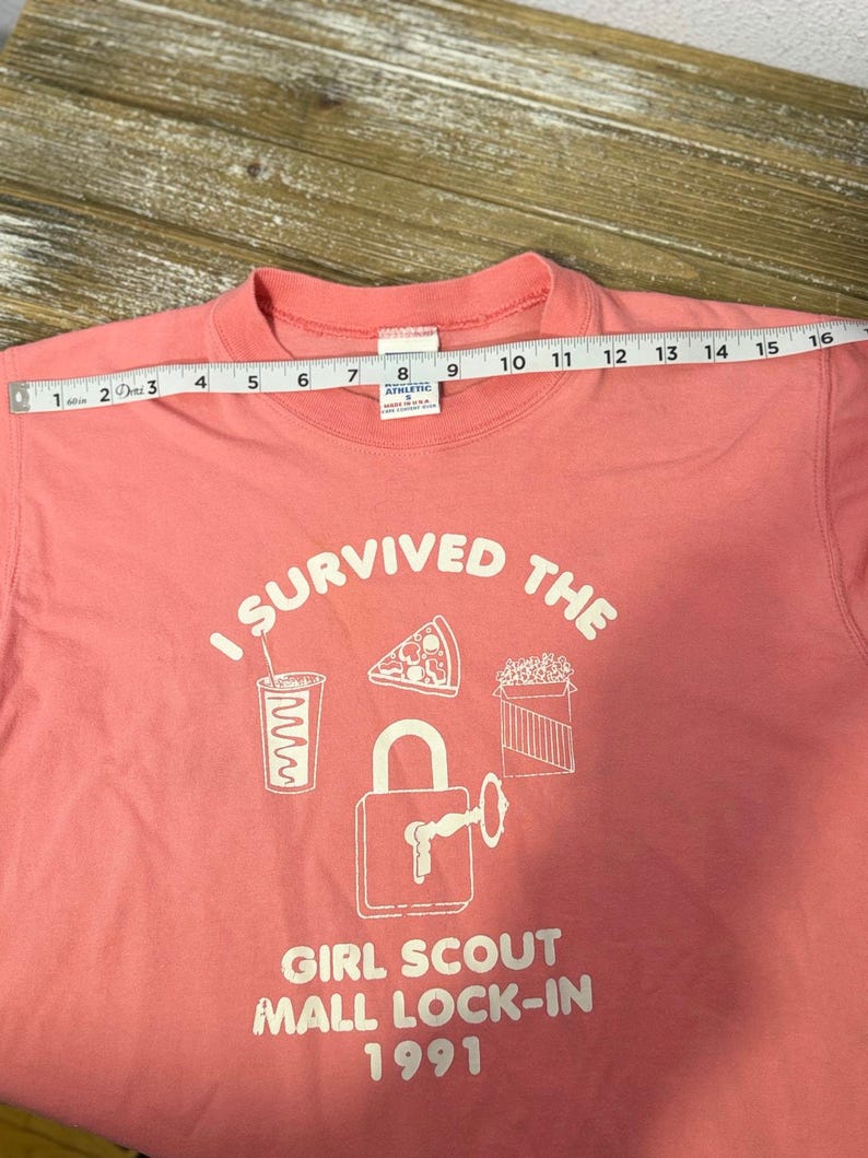 Vintage Girl Scouts T-Shirt 1991 Mall Lock In Retro Emo Preppy Pink Women’s Small image 6