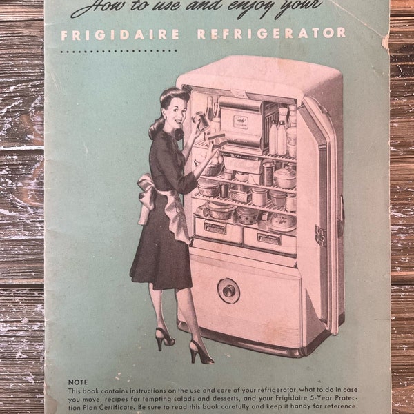 Vintage Frigidare Refrigerator Instructional pamphlet 1950s Ephemera
