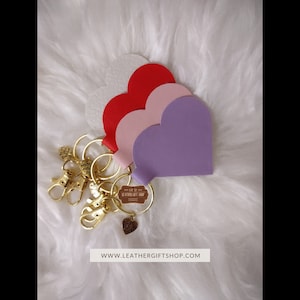 Leather Heart keychain perfect gift for valentines day for her or him
