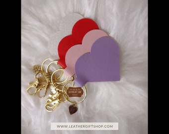 Llavero de corazón de cuero personalizado, regalo personalizado de San Valentín