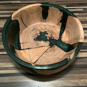 Wooden bowl Peach Epoxy resin Fruit bowl Fruit bowl