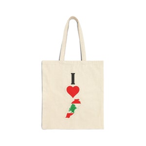 Lebanon Love Canvas Tote Bag- Stylish Expression of Affection