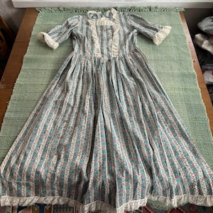 Vintage 70s Homemade Floral Gunne Style Cottage Core Prairie Dress
