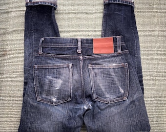 Unbranded Brand UB465 Tight 15Oz Slubby Selvedge Dark Wash Jeans Sz 28