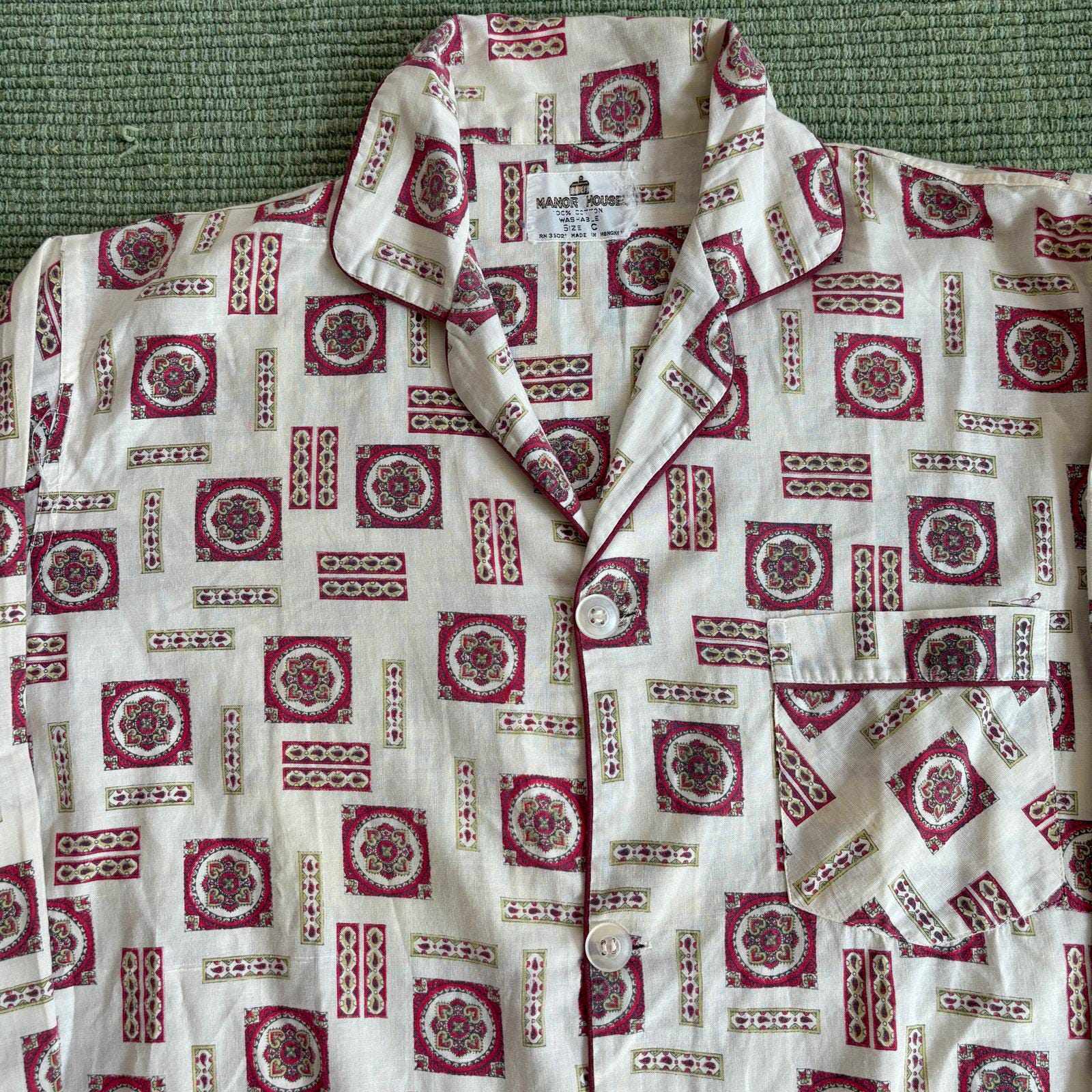 トップス 1960s Vintage EVEREST Pajama Shirt Vintage 1960s Aertex Pyjama Blouse Top Styled by Londonpride