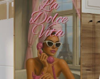La Dolce Vita Y2k Wall Art Trendy Print, Trendy Collage Apartment Print, Pink Stylish And Cool Girl Aesthetic Art for Teen & Dorm Room