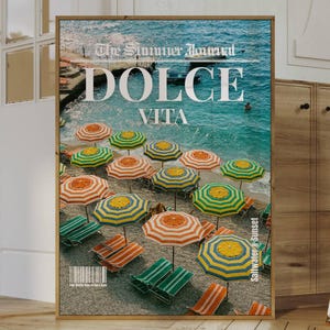 Dolce Vita Druck, Dolce Vita Schlagzeile Poster, Zeitungsdruck, Italienischer Sommer Wandkunst, Strandhaus Wandkunst, Küstendruck, Sommerdruck