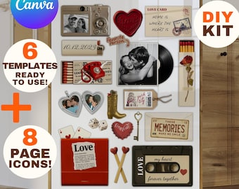 Set of 6 Custom Matchbook Art | DIY Matchbox Template, Custom Matchbox Art, Printable Matches, DIY Matchbook Download, Matchbox Display