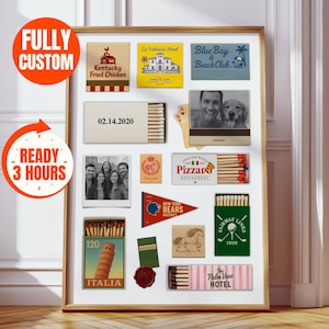 Custom Matchbook Poster – Personalized Matchbox Art, Matchbook Anniversary Gift, Vintage Matchbook Print, Digital Matches Print, Unique Gift
