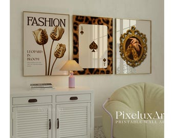 Y2K Leopard Print Wall Art Set: Trendy Fashion Posters (Digital Download), image 4