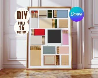 DIY Canva Matchbook Template - Custom Matchbook Art Template, Matchbook Blank for Custom Matching Gift, Custom Matchbox Art Printables